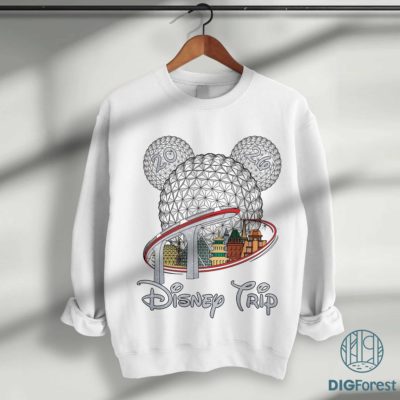Retro Coquette Bow Disney EPCOT PNG – World Tour 1982 Design, Disneyworld Family Matching Vacation Graphic