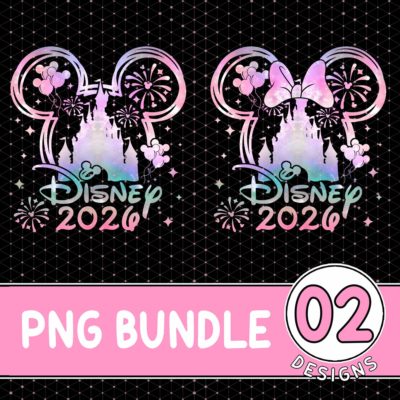 Disney Family Vacation 2026 PNG Bundle – Mickey Castle Disneyland Trip, Family Matching Holiday Design