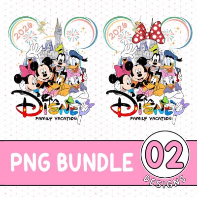 Retro Disney Family Trip PNG Bundle – Magic Kingdom Vacation Design, WDW Family Matching Graphic