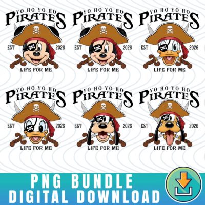 Disney Mickey & Friends Pirates of the Caribbean PNG Bundle – Sparkling Adventures Disney Cruise Matching Design
