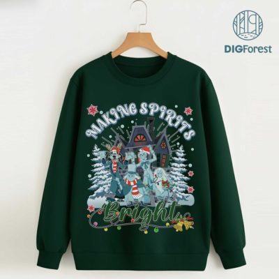 Vintage Haunted Mansion Christmas PNG – Making Spirits Bright Hitchhiking Ghosts, Madam Leota Family Design