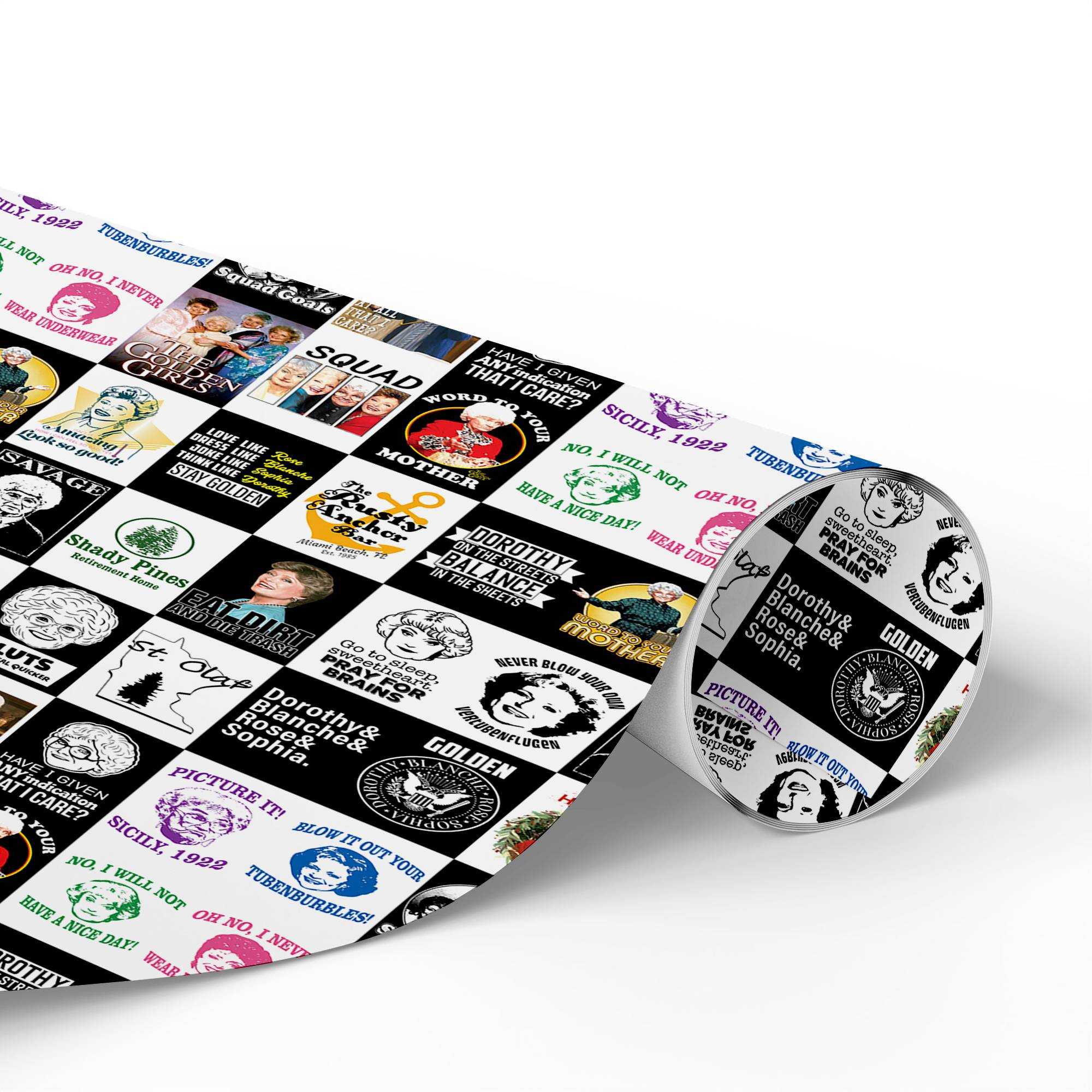 The Golden Girls Christmas Wrapping Paper – Funny 80s TV Show Holiday Gift Wrap with Sophia, Dorothy, Rose & Blanche The Golden Girls Christmas Wrapping Paper – Funny 80s TV Show Holiday Gift Wrap with Sophia, Dorothy, Rose & Blanche