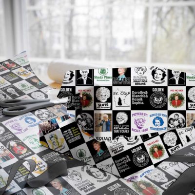 The Golden Girls Christmas Wrapping Paper – Funny 80s TV Show Holiday Gift Wrap with Sophia, Dorothy, Rose & Blanche The Golden Girls Christmas Wrapping Paper – Funny 80s TV Show Holiday Gift Wrap with Sophia, Dorothy, Rose & Blanche