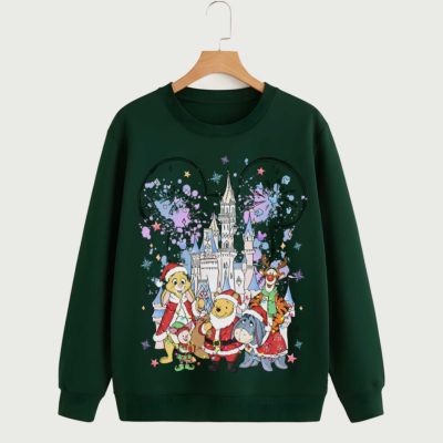 Vintage Winnie the Pooh Christmas PNG – Most Wonderful Time of the Year Pooh & Friends Merry Christmas Design