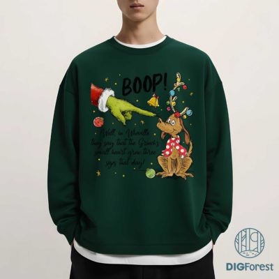 Grinch Boop Reindeer Dog PNG – Merry Grinchmas Happy Christmas Holiday Design