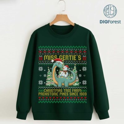 Dinosaur Christmas Tree Farm PNG – Theme Park Holiday Vacation Design, Miss Gertie’s Xmas Gift