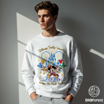 Family Trip 2026 PNG – Vacay Mode Family Squad, Best Day Ever Magic Kingdom Glitter Design