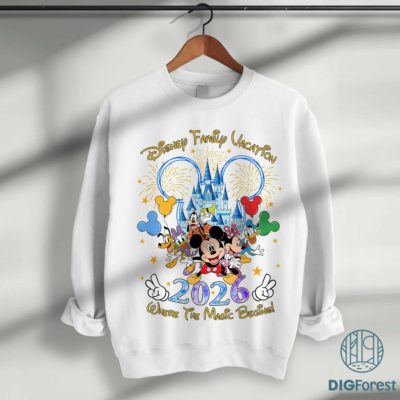 Family Trip 2026 PNG – Vacay Mode Family Squad, Best Day Ever Magic Kingdom Glitter Design