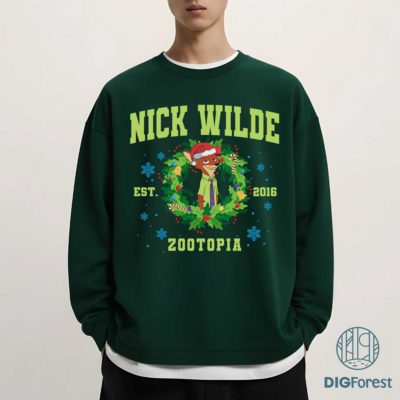 Disneyland Zootopia Varsity Christmas PNG – Nick Wilde Xmas Design, DisneyWorld Family Matching Zootopia PNG