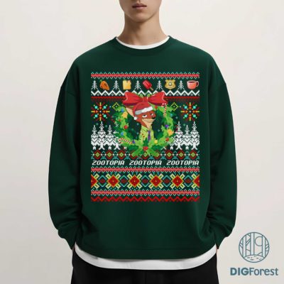 Zootopia Varsity Christmas PNG Bundle – Nick Wilde Xmas Design, DisneyWorld Family Matching Zootopia PNG