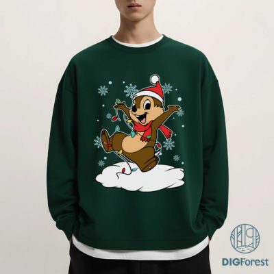 Chip & Dale Christmas PNG Bundle – Merry & Bright Chipmunks, Disney Main Street Christmas Design
