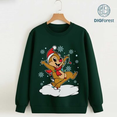 Chip & Dale Christmas PNG Bundle – Merry & Bright Chipmunks, Disney Main Street Christmas Design