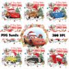 Merry Christmas Cars PNG Bundle – Lightning McQueen, Luigi & Cars Characters Holiday Family Matching Design