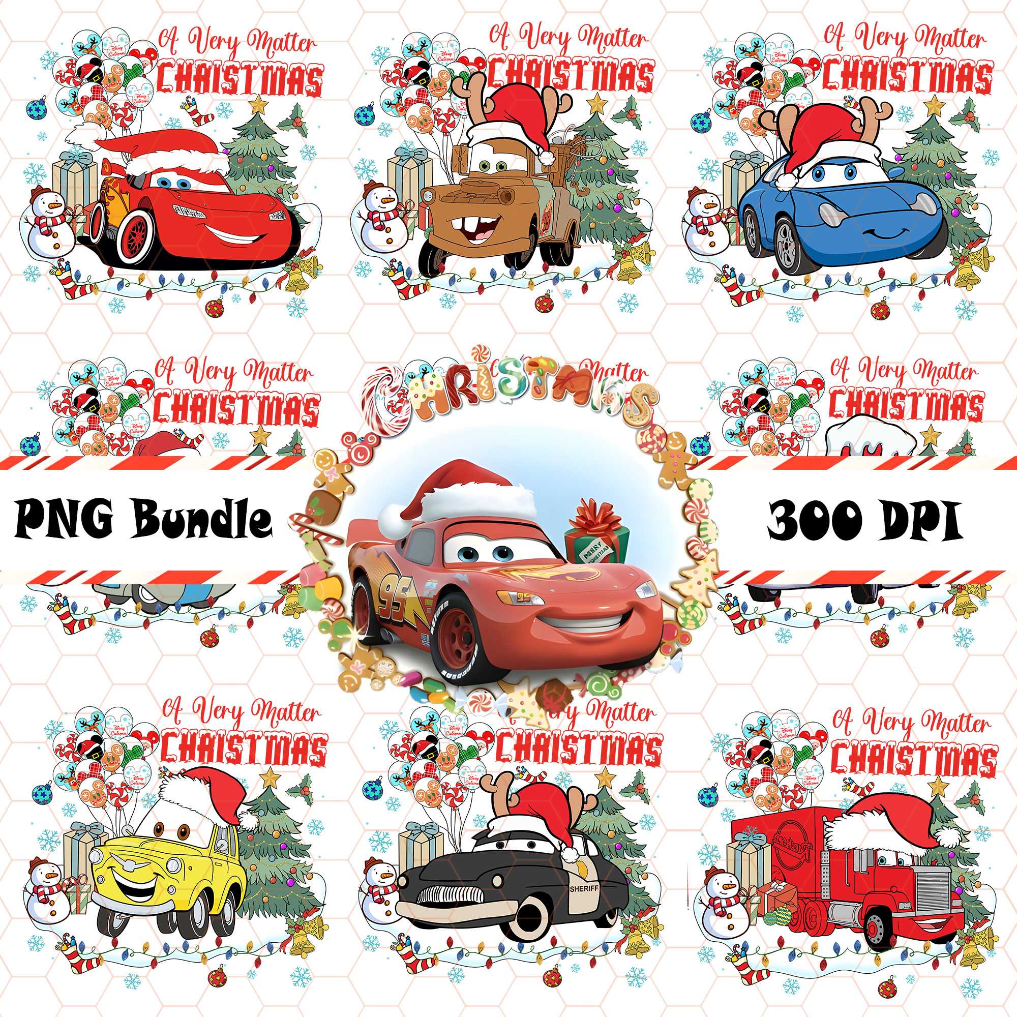 Merry Christmas Cars PNG Bundle – Lightning McQueen, Luigi & Cars Characters Holiday Family Matching Design Merry Christmas Cars PNG Bundle – Lightning McQueen, Luigi & Cars Characters Holiday Family Matching Design