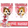 Chip & Dale Love Hearts Balloons Bundle – Disney Valentine Couple Art, Double Trouble Romance, WDW Matching