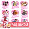 Disney Pink Doll Heart Style Bundle PNG – Mickey And Minnie Couple, Valentine Anime Gift Download