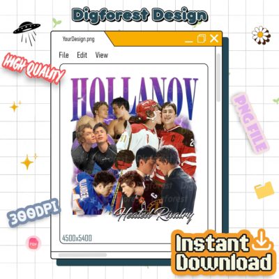 Hollanov PNG – Heated Rivalry Inspired Design, Ilya Rozanov & Shane Hollander Hockey Fan Graphic