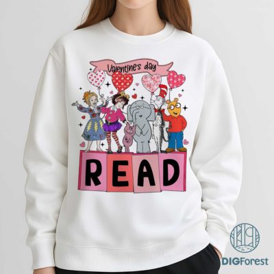 Valentine Read PNG – Teacher & Book Lover Design, Comfort Colors Style Librarian Valentine Graphic