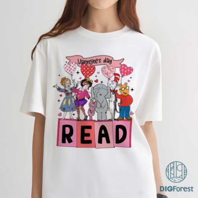 Valentine Read PNG – Teacher & Book Lover Design, Comfort Colors Style Librarian Valentine Graphic