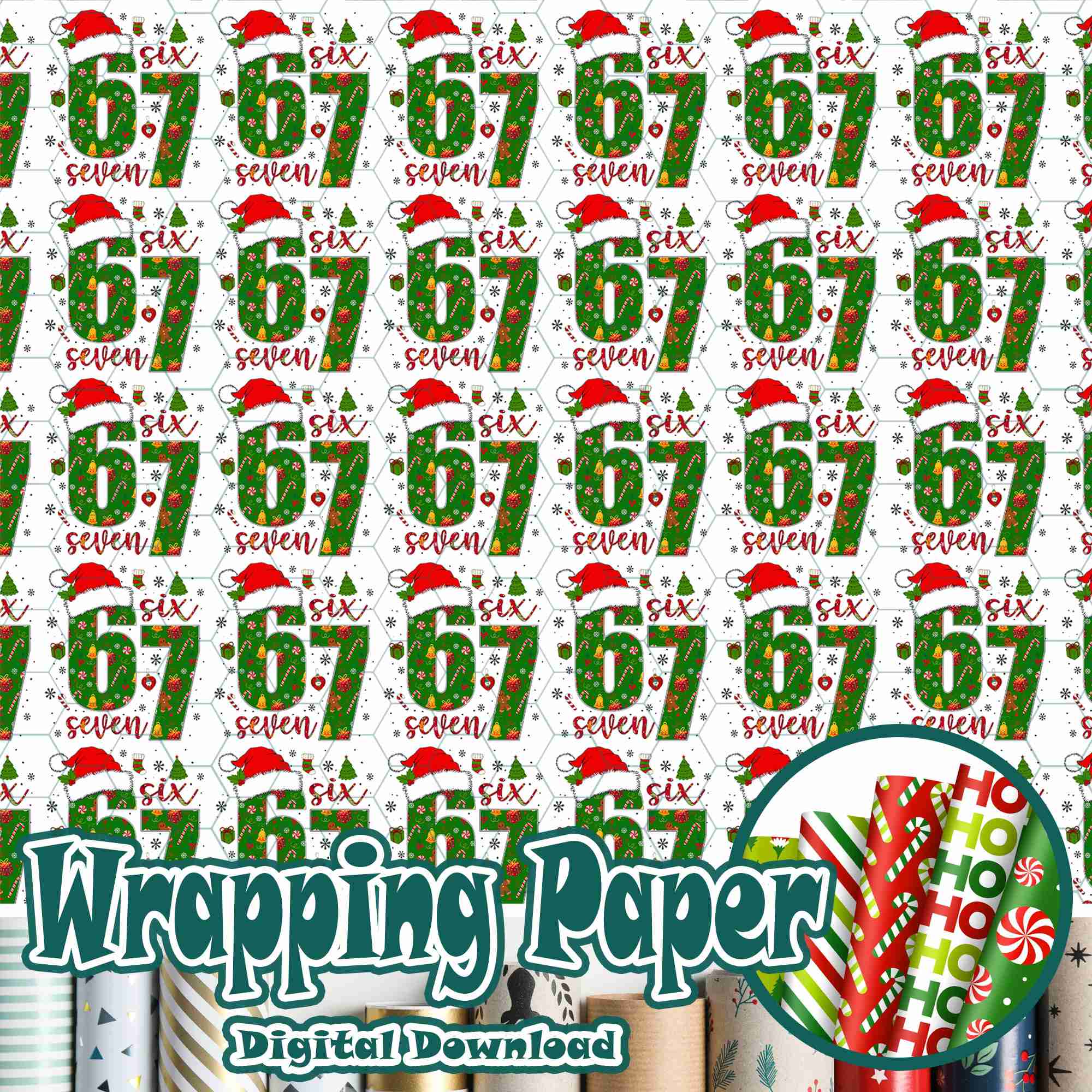 67 Christmas Wrapping Paper, Funny Viral Meme Gift Wrap, Cute Kids Xmas Wrap, Trendy Holiday Packaging 67 Christmas Wrapping Paper, Funny Viral Meme Gift Wrap, Cute Kids Xmas Wrap, Trendy Holiday Packaging