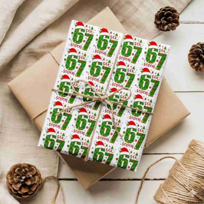 67 Christmas Wrapping Paper, Funny Viral Meme Gift Wrap, Cute Kids Xmas Wrap, Trendy Holiday Packaging 67 Christmas Wrapping Paper, Funny Viral Meme Gift Wrap, Cute Kids Xmas Wrap, Trendy Holiday Packaging