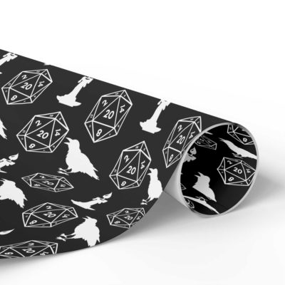 Dungeons & Dragons Christmas Wrapping Paper – Dungeon Master RPG Gift Wrap, Custom Gaming Dice Xmas Wrap