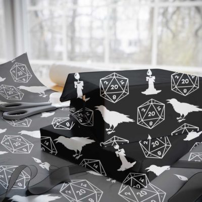 Dungeons & Dragons Christmas Wrapping Paper – Dungeon Master RPG Gift Wrap, Custom Gaming Dice Xmas Wrap