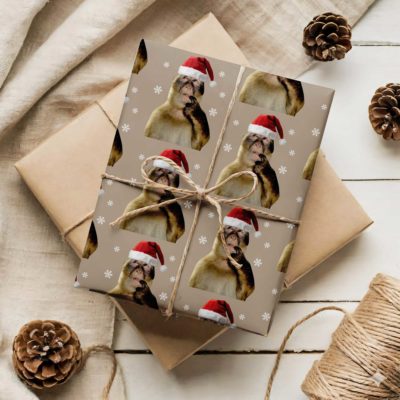 Thinking Monkey Meme Wrapping Paper – Viral Internet Trend Gift Wrap, Funny Present Decor